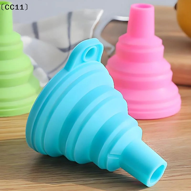 Kitchen Silicone Collapsible Funnel 10 Foldable-cooking-food-grade Qme