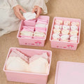 Hello Kitty Kuromi Cute Underwear Storage Box Compartmented with Lid for Underwear and Socks Home Storage Qme 3 Ten Squares