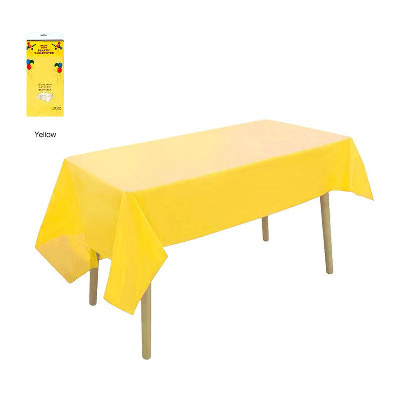 1/2/4PCS Disposable Tablecloths Waterproof Stain-resistant Tablecloth, Party Decoration, Camping, Disposable Kitchen Tablecloth Qme Yellow 2PCS 137X183cm