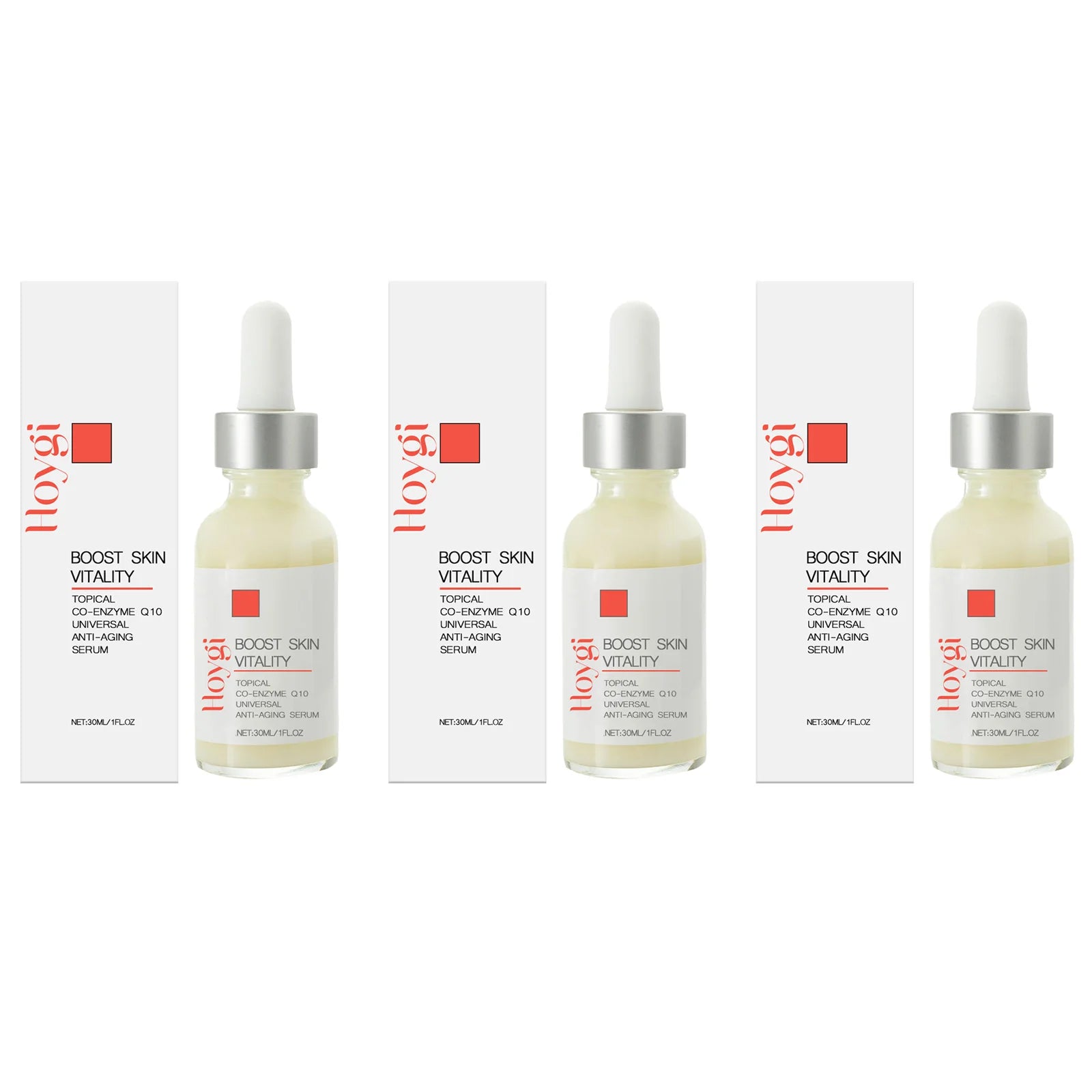 Face & Neck Firming Serum Deep Nourish Fade Fine Lines Lifting Tighten Skin Topical Co-Enzyme Q10 Universal Anti-Aging Serum Qme 3 x 30ml Boxed