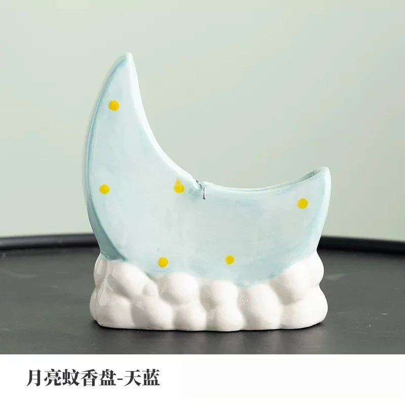 Creative Mosquito Coil Box Rack Ceramic Cute Wind Indoor Household Qme