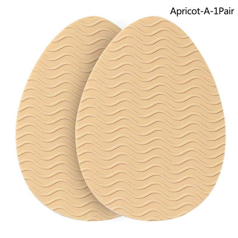 Sole Non-slip Sticker Heel Forefoot Anti-skid Pad Noise-absorbing Qme Apricot-A-1Pair