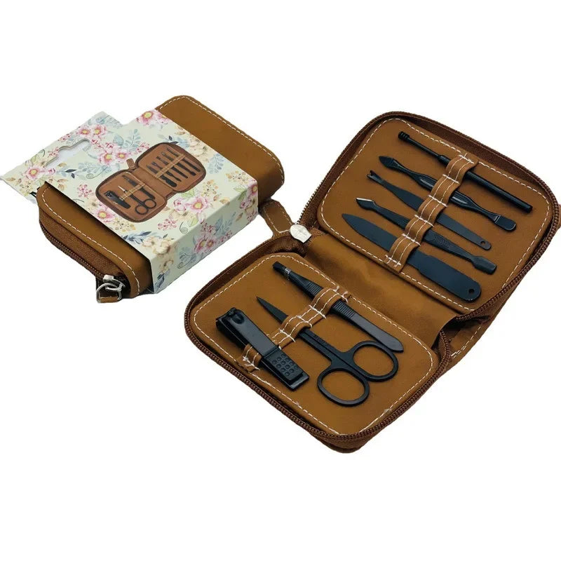 8 Manicure Professional Pedicure Nail Scissors Grooming Stainless Qme 8pcs Brown