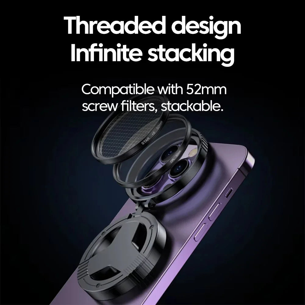 Magnetic Holder Universal CPL Filter Circular Phone Camera Lens Qme