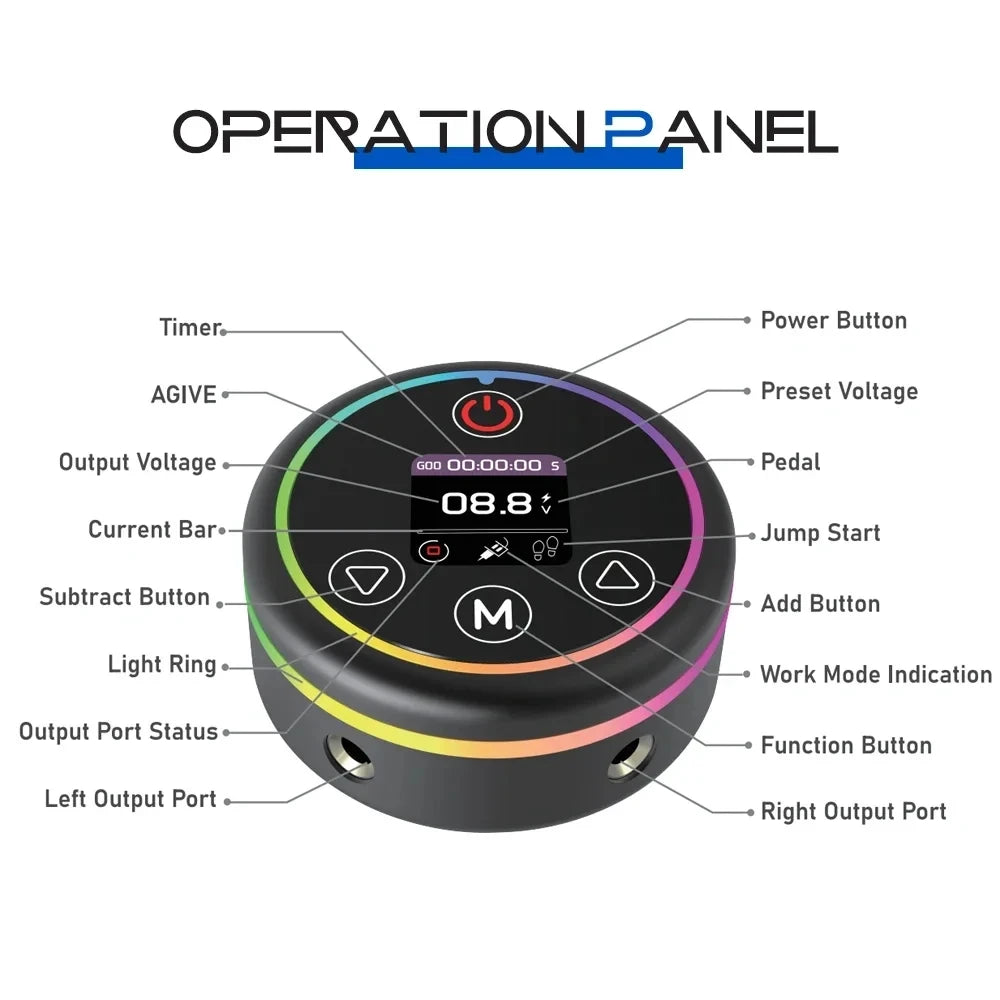 HALO Colorful PMU Permanent Makeup Mini Tattoo Power Supply Multi functional Tattoo Equipment Qme