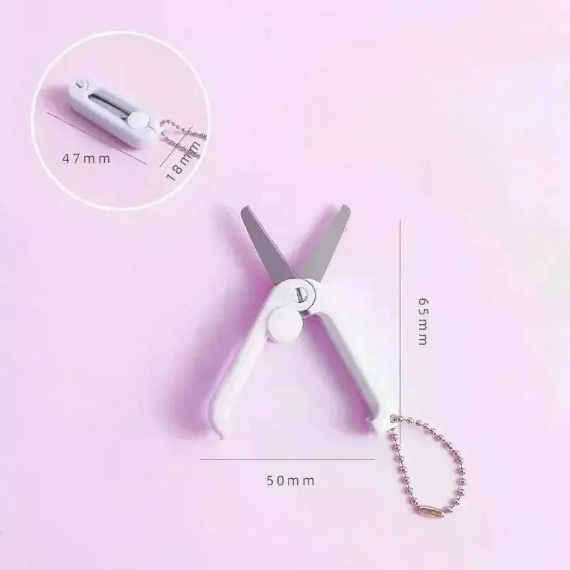 Creative Mini Portable Folding Scissors Morandi Simple Paper-Cutting Art Tool Stationary Scissors Office School Supplies. Qme Purple