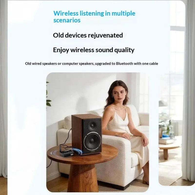 Bluetooth 6 Wireless Audio Transmitter Receiver Hifi Stereo Sound 20M Qme
