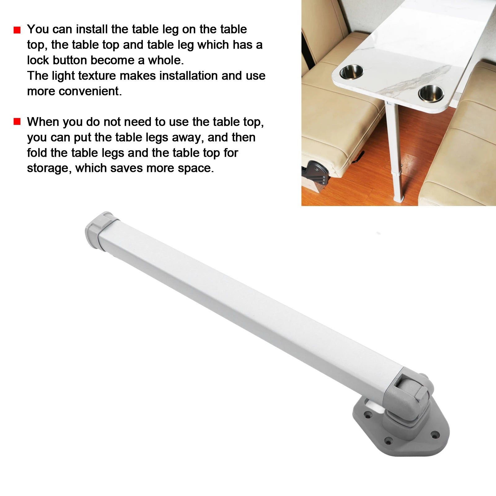 RV Table Stand Oxidation Resistant Telescopic Foldable Height Adjustable Table Leg for Home Qme