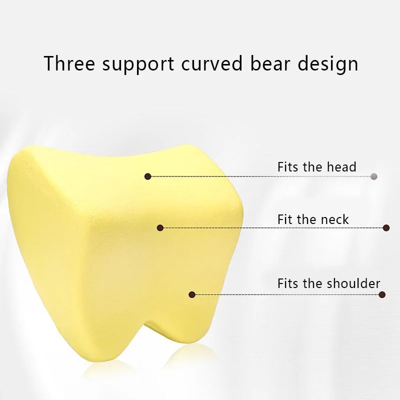 Car Neck Headrest Pillow Auto Seat Head Support Protector Automobiles Seat Rest Memory Cotton Under Qme