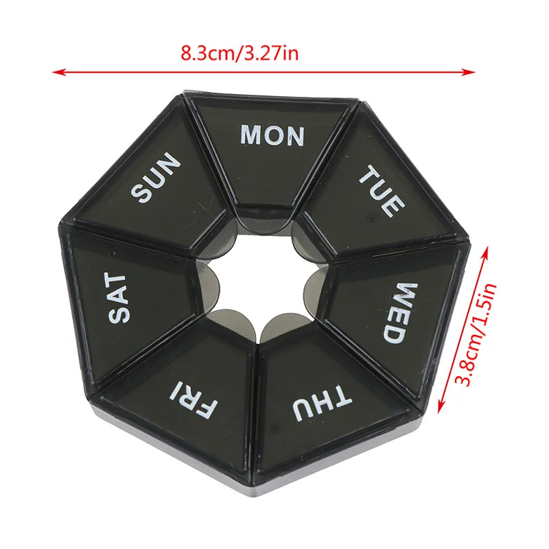 1Pcs Pill Case 7 Days Tablet Candy Pill Box Organizer Portable Storage Tablet Holder Travel Pill Organizer Pill Dispenser Qme