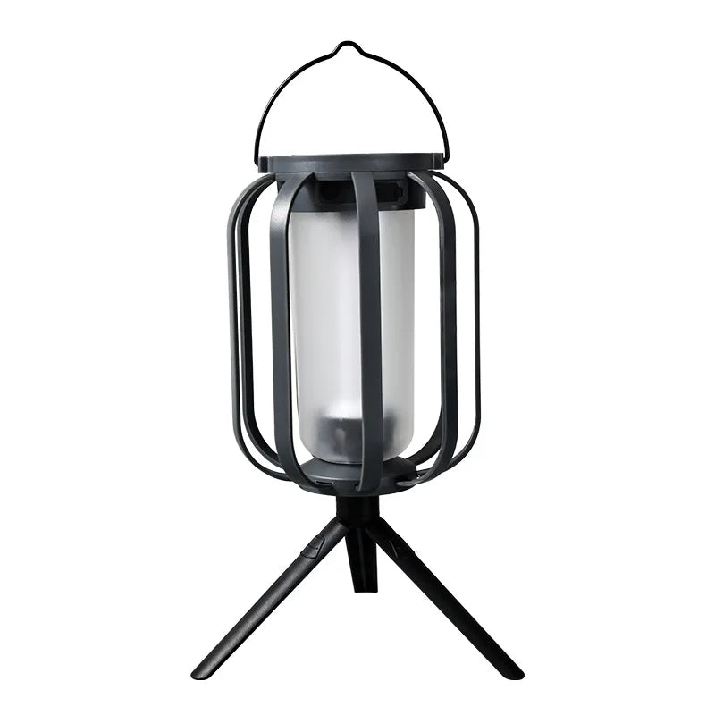 Solar Flame Camping Light Outdoor Decoration Hanging Garden Tripod Qme YELLOW
