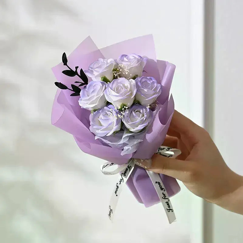 Valentine's Day Gift Decoration Rose Artificial Flowers Bouquet Fake Flower For Girlfriend Gift Mother's Day Decor Flower Qme