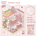 DIY 3D Landscaping Stickers Miniature Scene Cabin Scene Stacking Pasting Hand Account Cute Gift for Kid Child Qme Dessert story