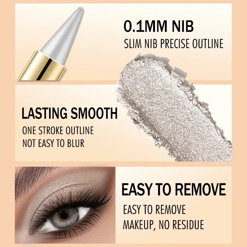 Creamy Texture Eyeliner Easy Coloring Sweat Proof Pencil Eyeshadow and Eyeliner Combo Makeup Items for Women Qme