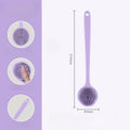 Double-sided Silicone Back Scrubber Long Handle Body Bath Brush Mud Qme Purple Silica Gel