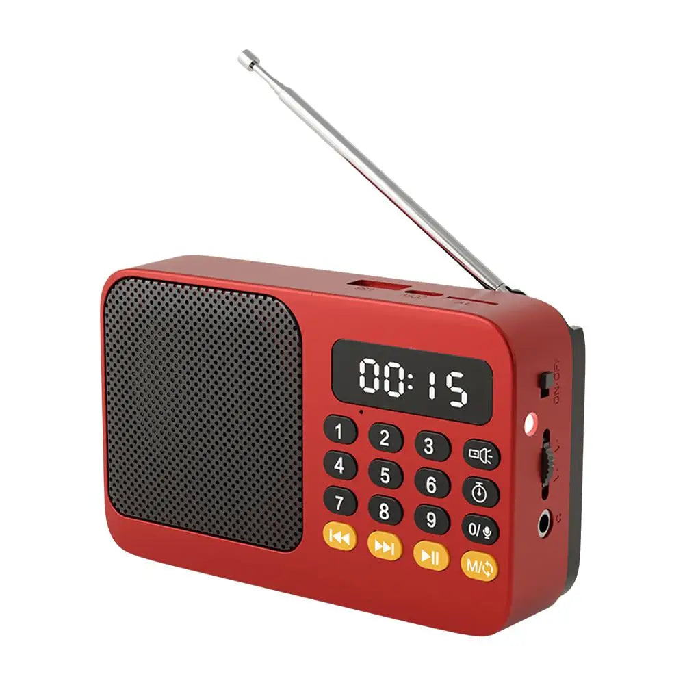 Handheld Rechargeable Digital FM USB TF MP3 Player Portable Radio Music Player Speaker Devices Supplies With LED Display Radio Qme A