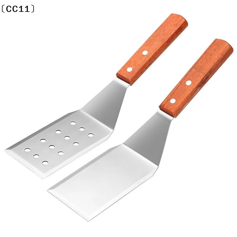 Stainless Steel Spatula Grill Scraper Non Stick Durable Barbecue Qme