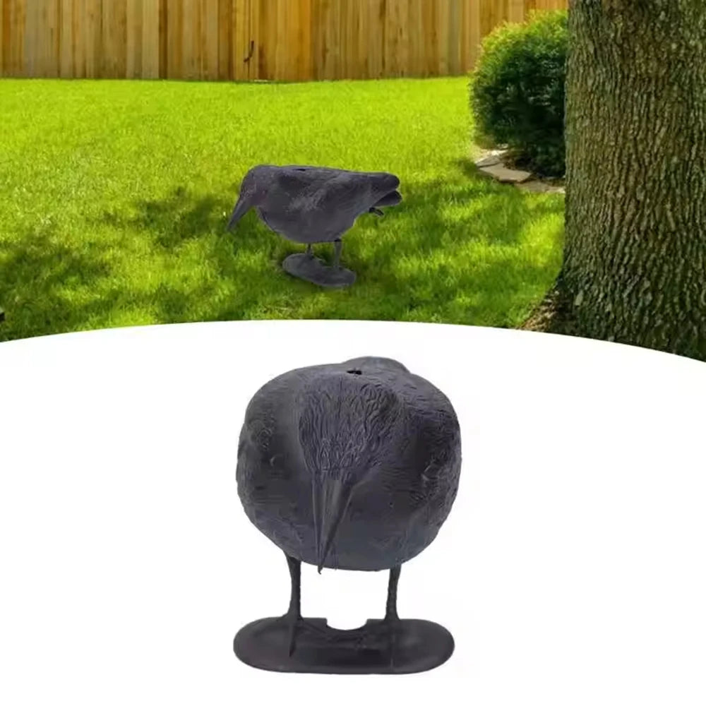1PC Crow Decoration Simulation Plastic Crow Decoration With Footposts Courtyard Garden Qme