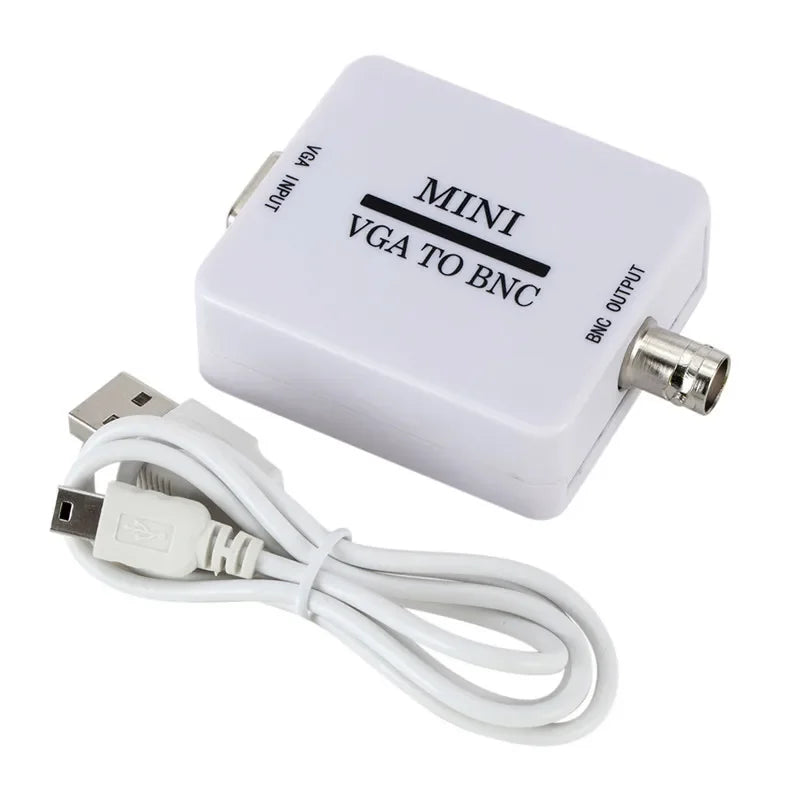 VGA To BNC Converter Computer Connected To Monitor Q9 Host Video Conversion Box TV AV Interface Can Be OEM Qme WHITE