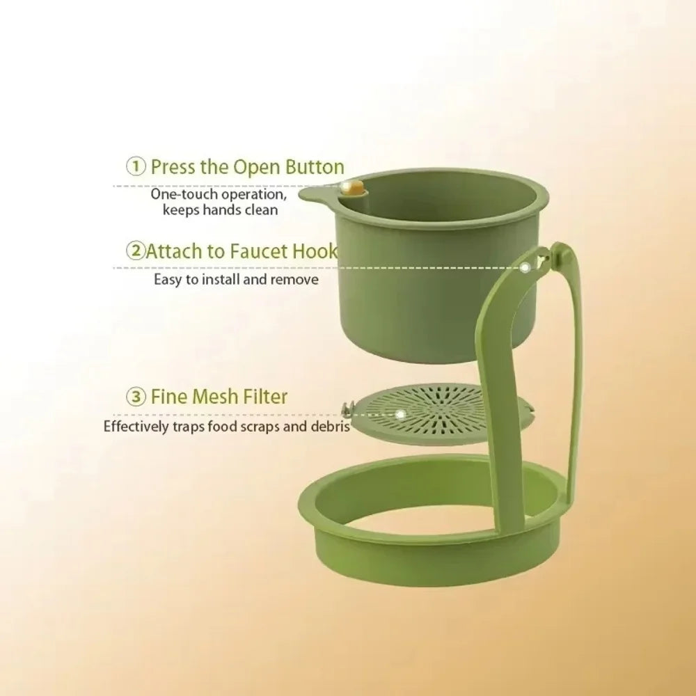 Kitchen Press-Type Drain Basket Food Strainer & Sink Organizer For Wash Fruit Restaurant Bar Buffet Use Hangable Filter Basket Qme