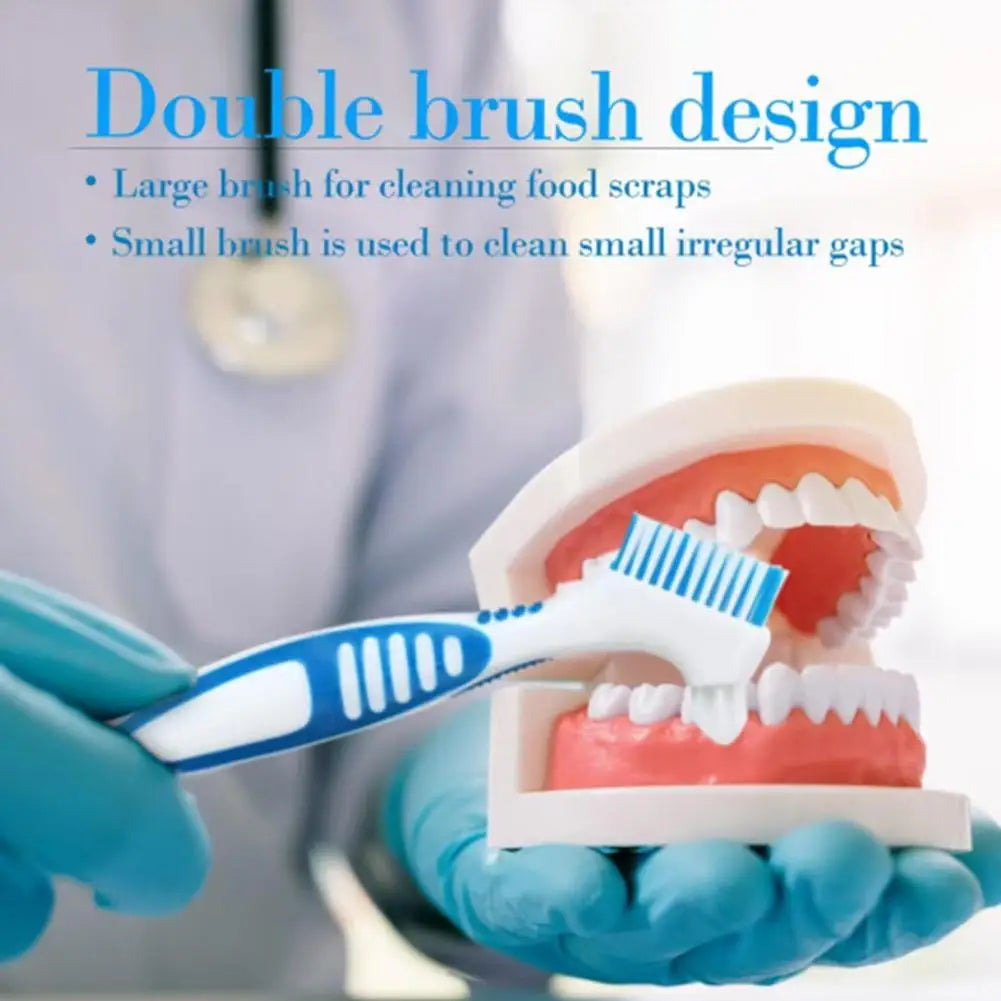 Denture Brush Toothbrush Multi-layered Bristles Anti-slip Handle Qme