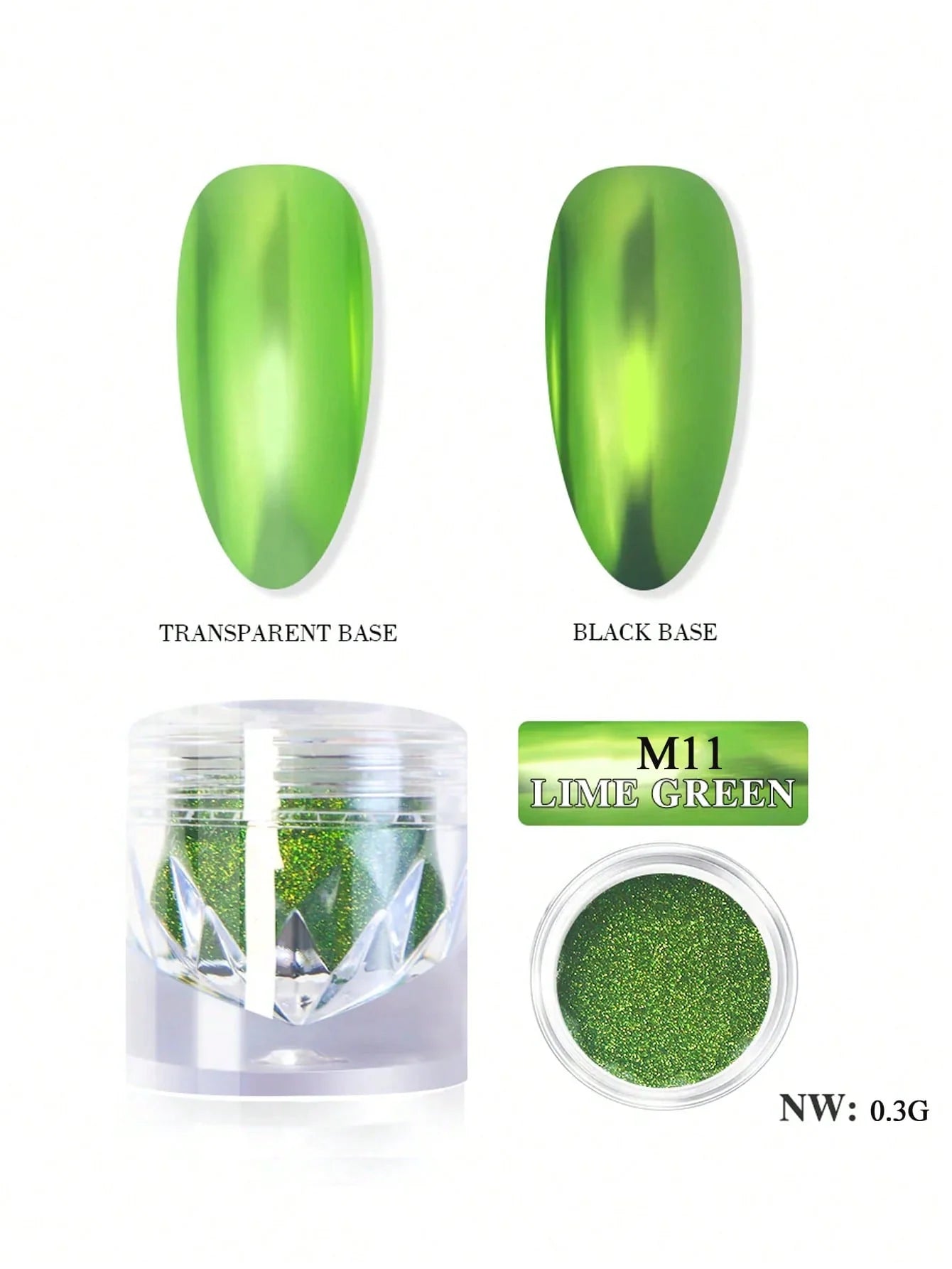 1 Magic Mirror Chrome Nail Powder Sparkling Glitter Decoration Qme M11