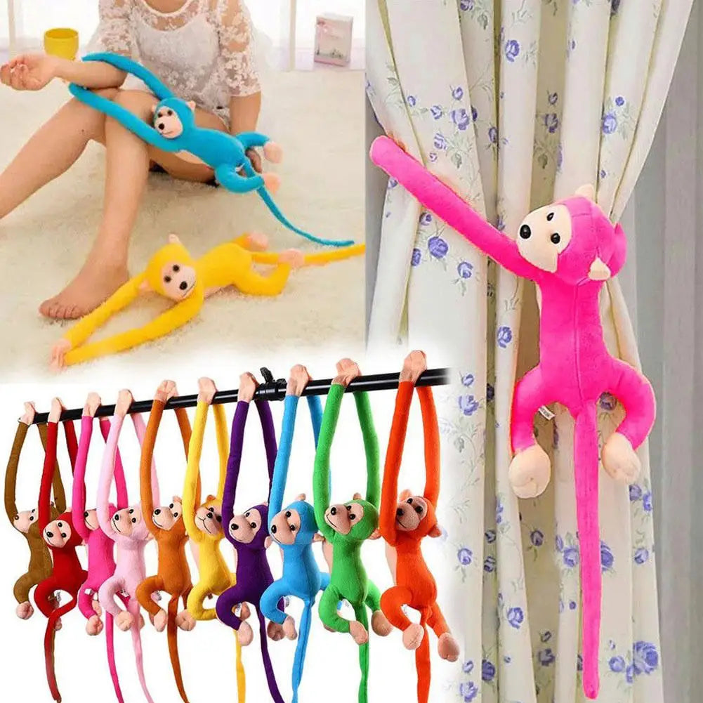 Plush Monkey Toy Stuffed Animal Cute Long Arm Tail Monkey Plush Toy Long Hands Monkey Mascot Room Curtain Decor Kids Toys Qme