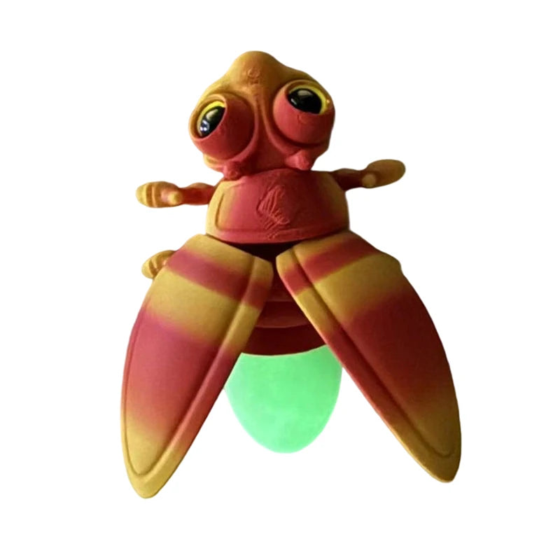 3D Printed Luminous Firefly Figurines Refrigerator Door Magnets Firefly Decorative Magnets Desktop Ornament Decorative Sculpture Qme A3