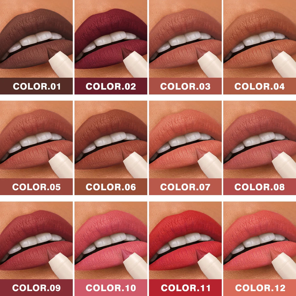 Matte Long-lasting Lipliner Crayon Nib Design Lip Line Lipstick Dual Qme
