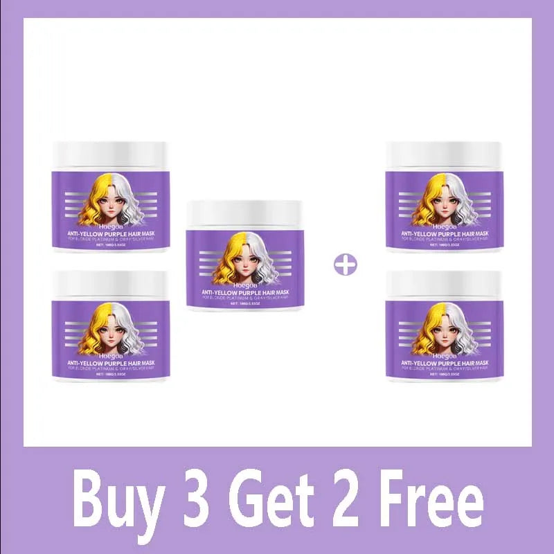 Purple Hair Mask Anti Yellow Deep Nourishing Shiny Hair Repair Dry Frizzy Damaged Maltreated Hair Care Conditioner 100g Qme Buy 3 Get 2 Free