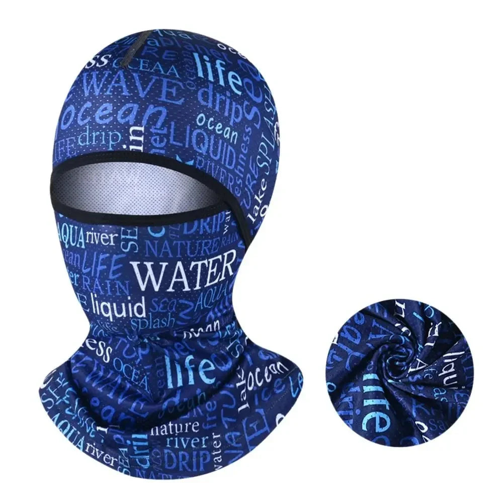 Summer Cool Balaclava Ice Silk Cycling Full Face Cap Sun Anti-UV Protection Sports Face Cover Headwear Bike Motorcycle Men's Hat Qme