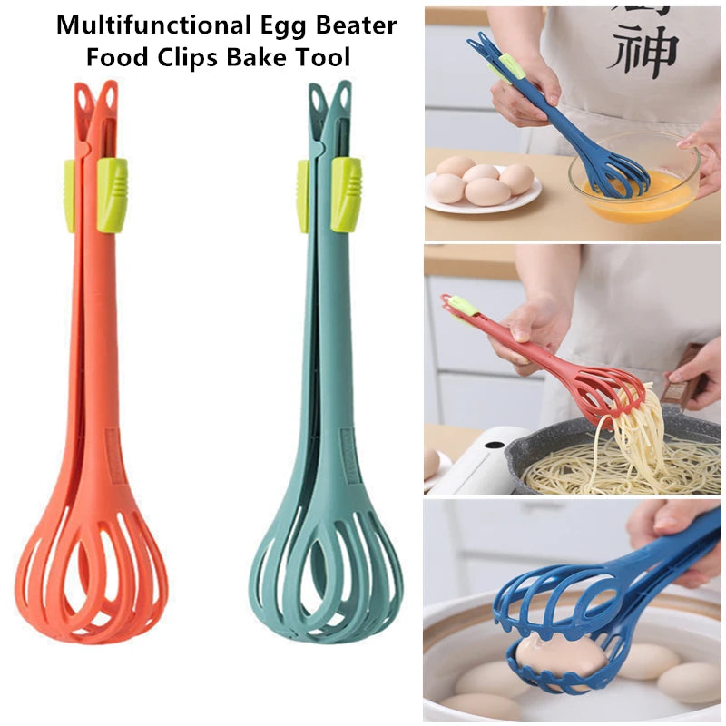 Multifunctional Egg Beater Whisk Milk Pasta Tongs Food Clips Mixer Manual Stirrer Kitchen Cream Bake Tool Kitchen Accessories Qme