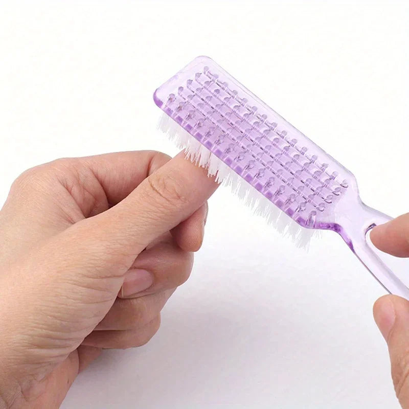 2PCS Nail Art Brush Long Handle Brush Square Head Multifunctional Nail Dust Manicure Dust Cleaning Brush Qme