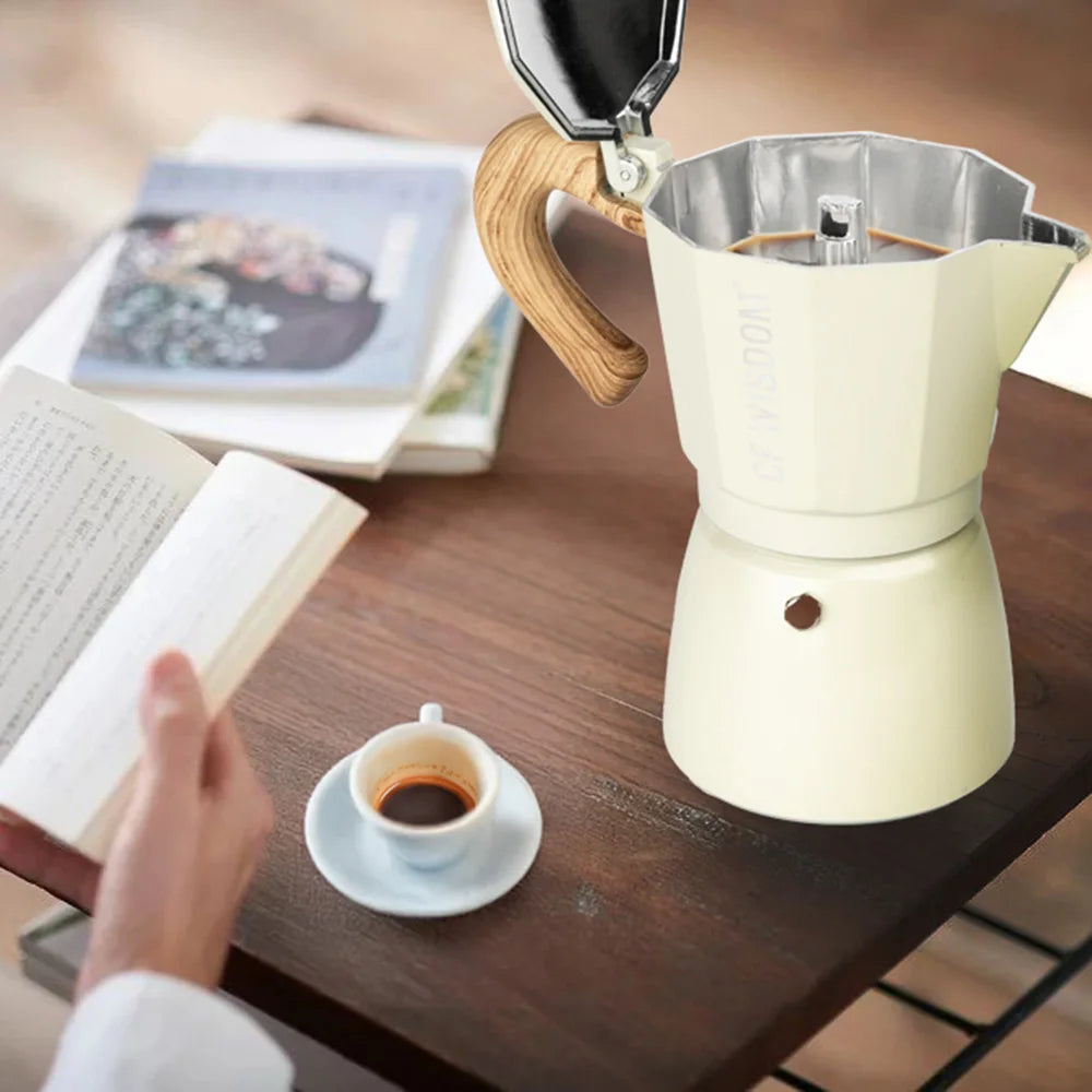 Classic Espresso Maker Home Use Premium Moka Pot Brewer Durable Qme