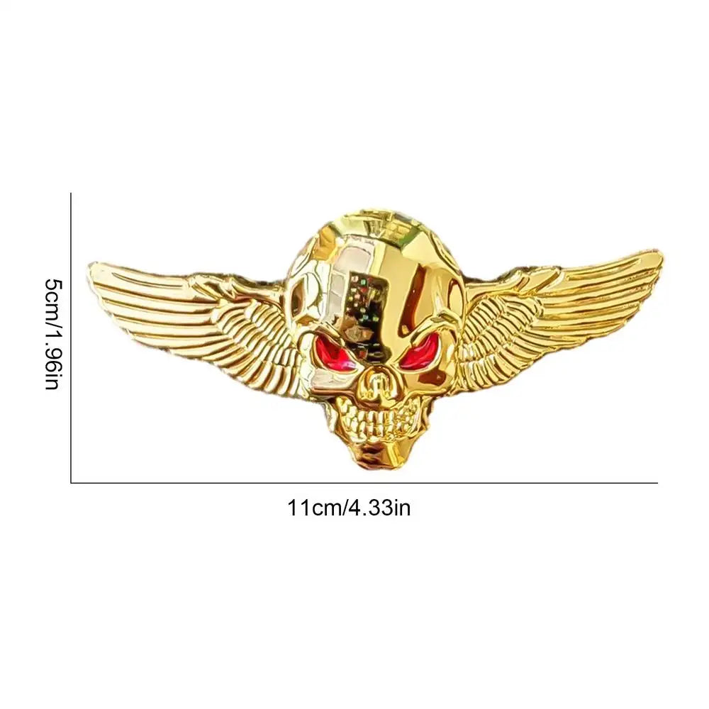 Angel Wings Car Decal Skeleton Car Bumper Decals Metal Auto Emblem Fashionable Car Badges Stickers for Trucks and Motorcycles Qme Gold