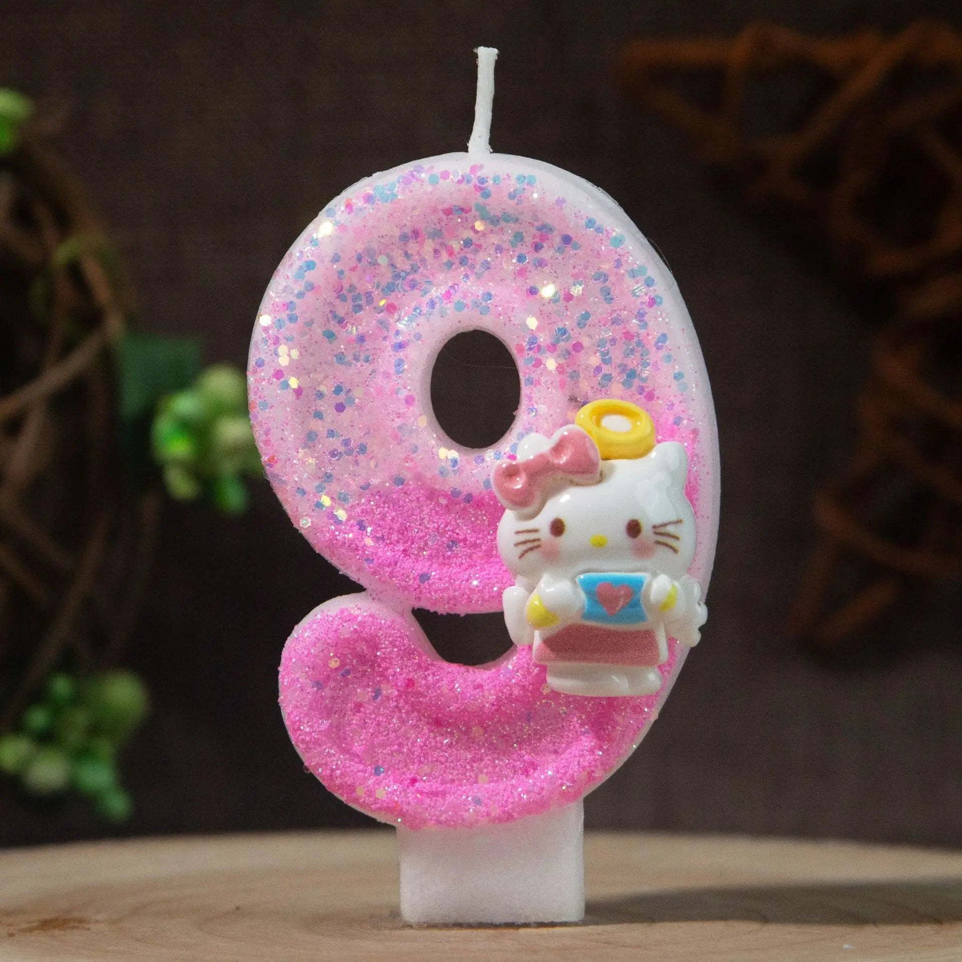 Hello Kitty 0-9 Number Birthday Candles Pink Cartoon Cake Topper Decorations Student Birthday Party Supplies Qme 9