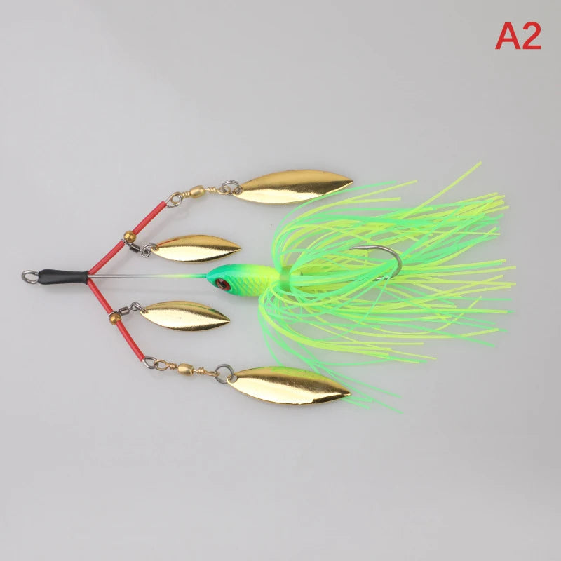 Lunker Spinner Baits Hard Fishing Lure Noisy Buzz Rotating Blade Qme A2