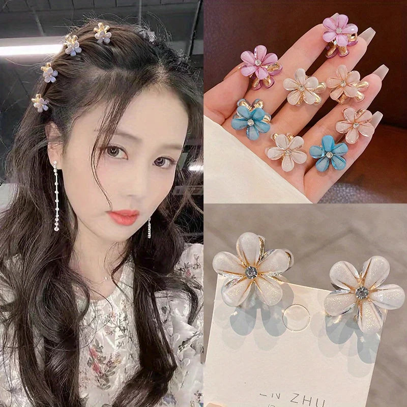 Mini alloy resin small flower small grab clip hair accessory small hair clip side clip bangs clip small hair clip Qme