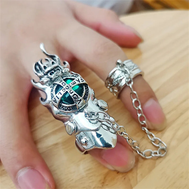 Fashion Japan Anime Hitman Reborn Joint Ring Gemstone Revolving Rings Cosplay Props Figure Toys Punk Gothic Fans Party Gifts Qme