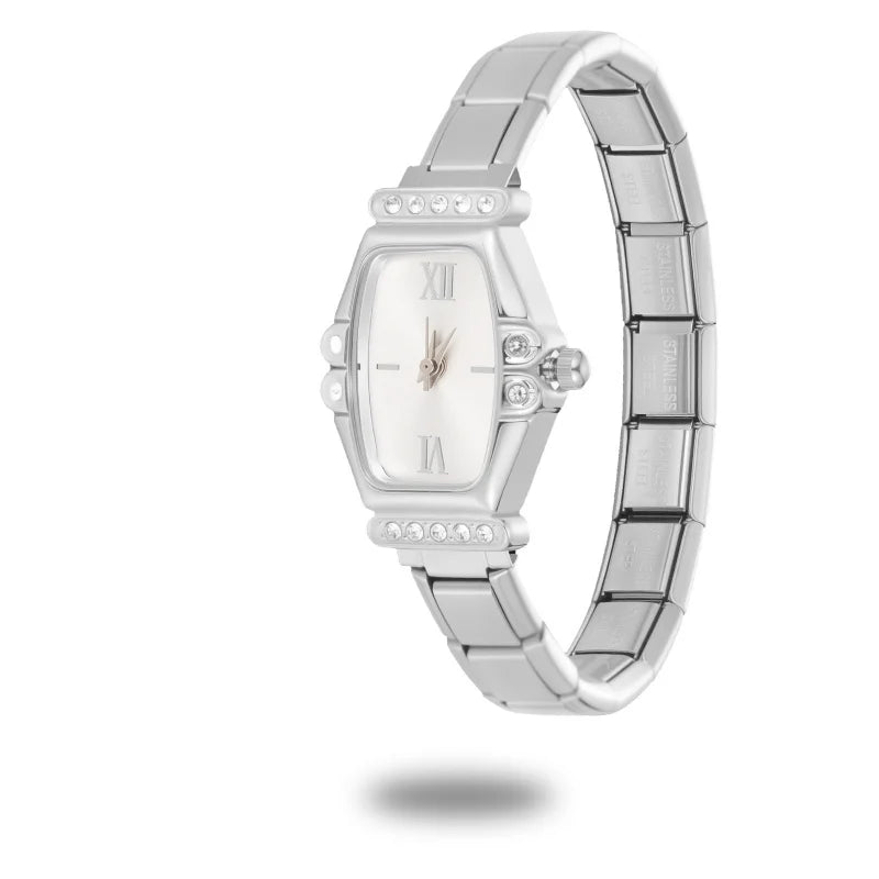 2025New Fit 9MM Width Italian Charm Square Zircon Elastic Watch High Quality Bracelets Bangle for Party Birthday Daily DIY Gifts Qme Style 40