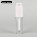 Pink Heart-shaped Lip Enamel Tube Keychain Brush Rod Gloss Empty Qme round bottom White
