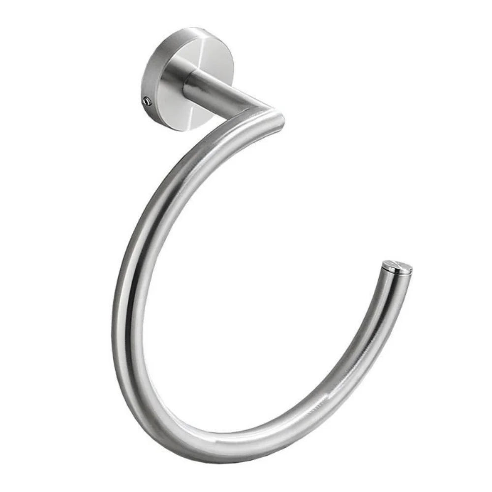 Silver Towel Ring, Semi-Circular Stainless Steel Towel Ring, Towel Holder, Wall Mounted Towel Ring Qme