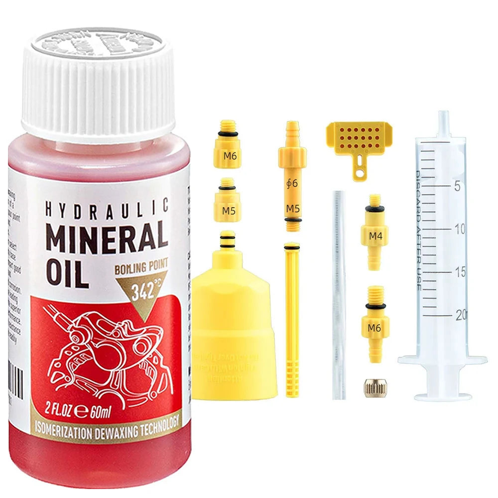 High Performance Bike Brake Mineral Oil - 60ml/2oz - Ideal for Shimano and Tektro Hydraulic Brake Systems Qme A