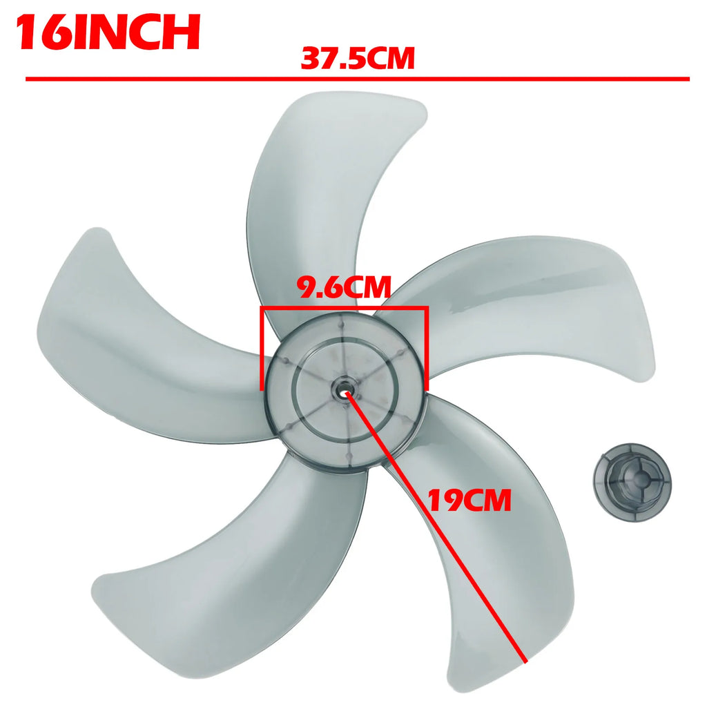 16 Inch Household Plastic Fan Blade 5 Leaves Stand/Table Fanner Replacement Accessories With Nut Cover For Pedestal Fan Qme