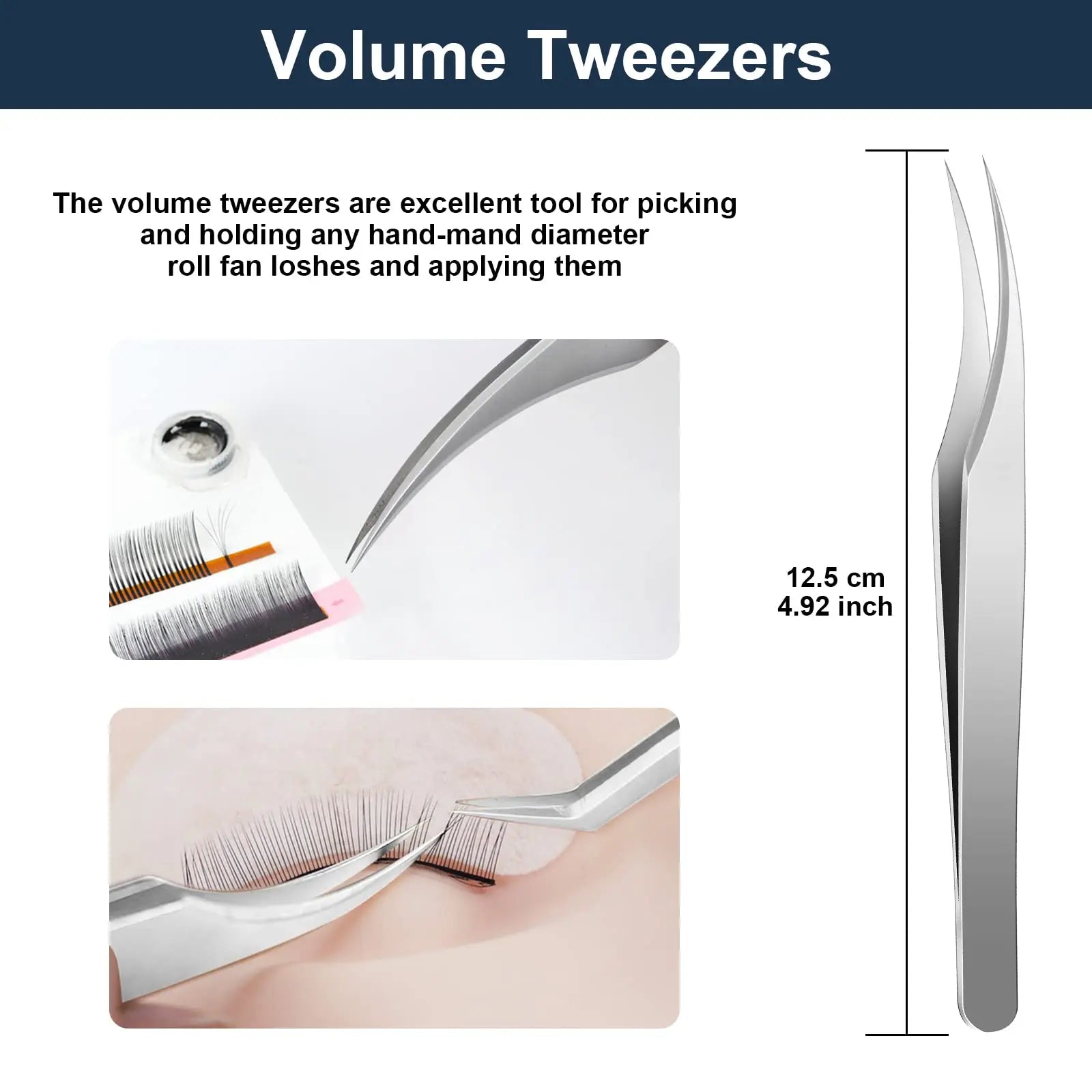 Volume Tweezers Eyelash Extensions Precision Lash Mega 3D 6D 10D Mink Qme
