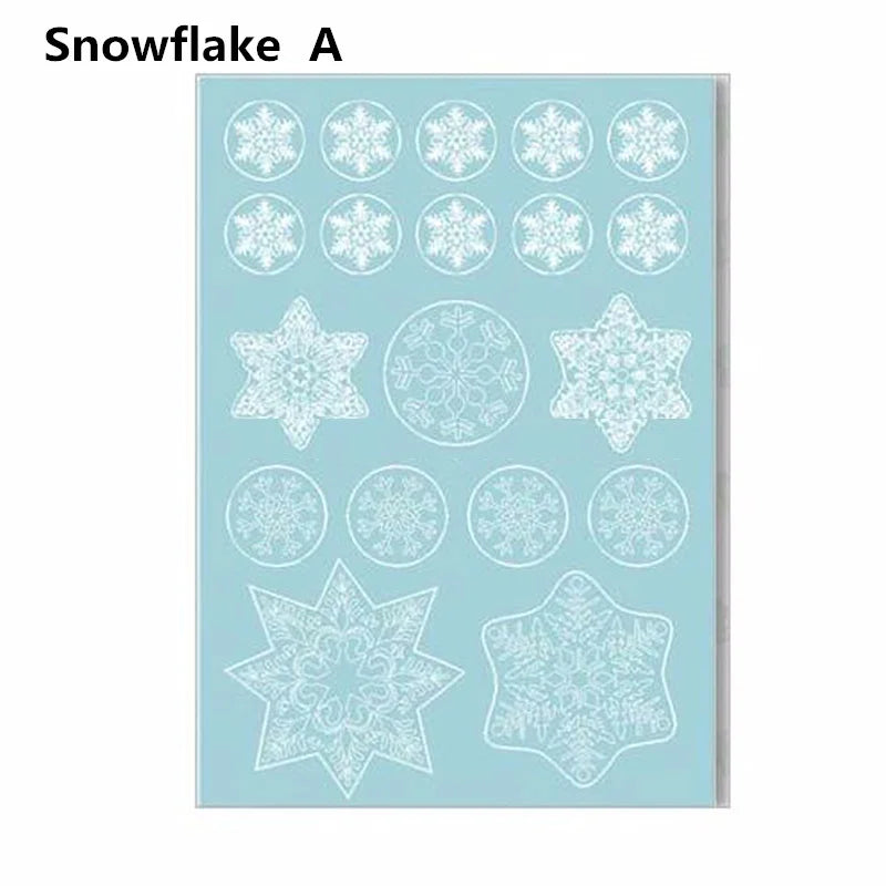 Snowflake Santa Elk Christmas Colorful Static Glass Sticker Window Home Decoration Qme Snowflake A