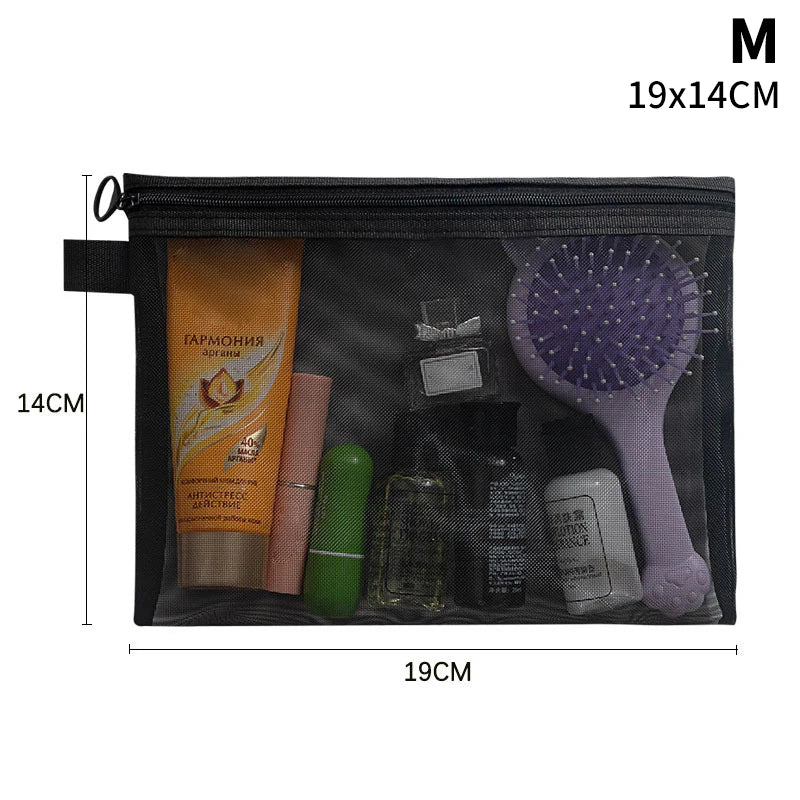 A4 A5 A6 Nylon Mesh File Bag Transparent Zipper Test Paper Information Student Pen Bag Transparent Mesh Cosmetic Storage Bag Qme M