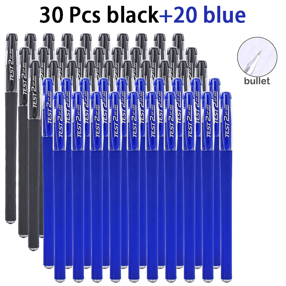 20-100Pcs Minimalist Gel Pen, 0.5mm Black/Blue/Red Ink Multi-purpose Gel Rollerball Pen For Office, School Student Qme 30black 20blue