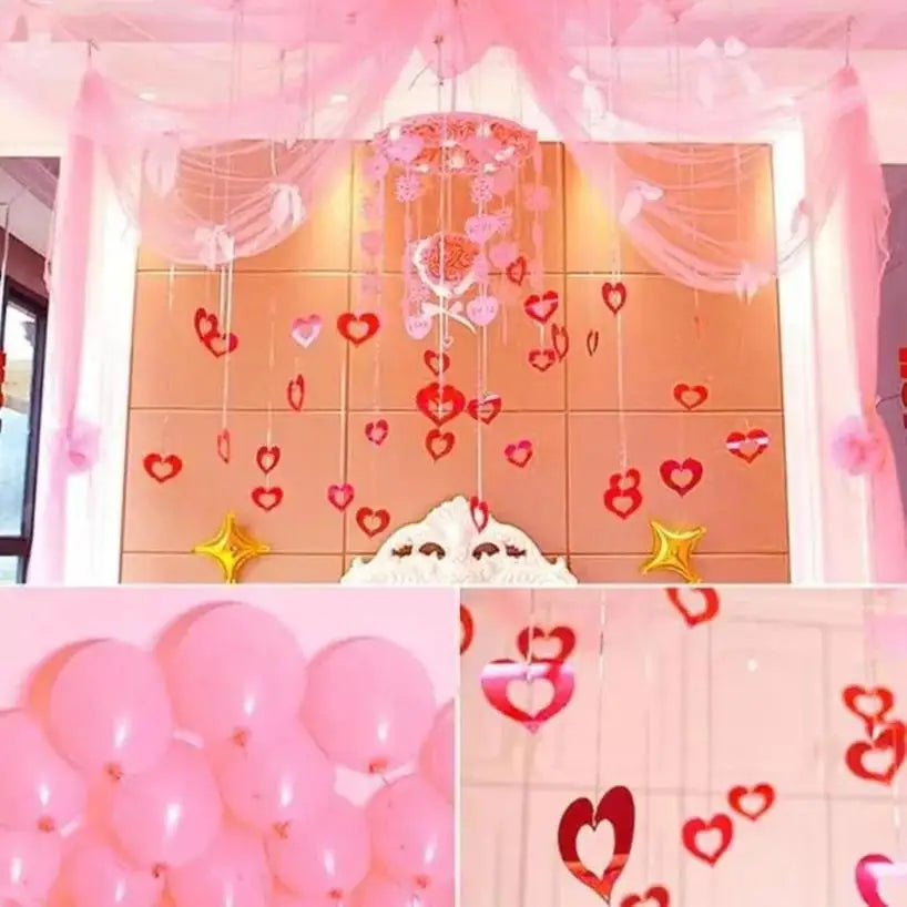 100Pcs Rain Silk Pendant Decoration Balloon Party Decoration Venue Layout Heart-shaped Balloon Sequin Pendant Decoration Qme