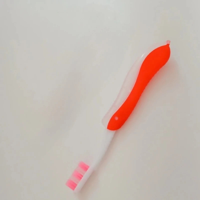 Hygiene Oral Portable Disposable Foldable Travel Camping Toothbrush Hiking Tooth Brush Tooth Cleaning Tools Qme 1pcs-red